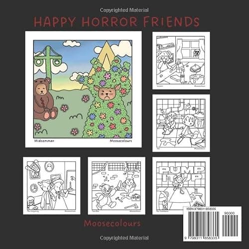 Happy Horror Friends: A cute horror movie inspired colouring book thumbnail 2