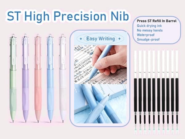 42 Pcs Aesthetic School Supplies with Cute Pencil Case, 12 Highlighters, 5 Black Ink Gel Pens, 6 Mechanical Pencils, Big Capacity Pencil Pouch, Stationary Set for Student, Gift Back to School thumbnail 5