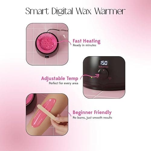 KoluaWax Premium Waxing Kit for Women - Beginner Friendly - Complete Wax Kit that includes 14oz of Wax Beads, Applicator, Pre and Post Care, Suitable for Sensitive Skin (Black) thumbnail 6