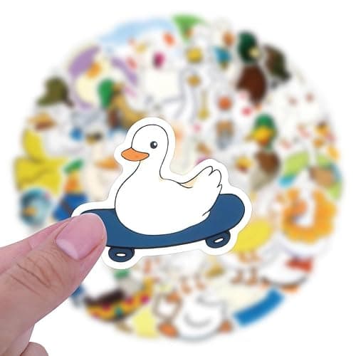 Cute Duck Stickers for Kids, Funny Animals Stickers for Boys Girls Teens Adults, 60PCS Cartoon Duck Vinyl Waterproof Stickers Bulk for Water Bottle Laptop Scrapbook Journal Phone Bike thumbnail 3