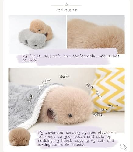cupboo Interactive AI Plush Companion Pet– Privacy Safe Smart Adaptive Learning Emotional Support Robot Pets, Anxiety Relief Comfort| Ideal Toy Gift for All Occasion(Khaki) thumbnail 5