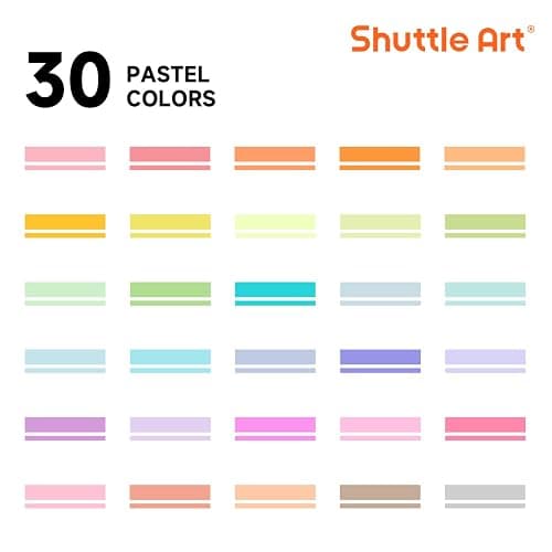 Shuttle Art 30 Colors Highlighters, Pastel Highlighter Pens Assorted Colors, Dual Tip Mild Color Highlighter Markers, Perfect for Teens, Kids and Adults Coloring, Underlining, Highlighting thumbnail 3