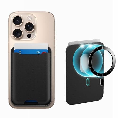 TWZKG for MagSafe Wallet, 3 Card Holder, Magnetic Phone Wallet for iPhone 17/16/15/14/13/12 Series,RFID Blocking Vegan Leather,Black - Image 1