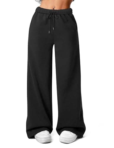 Fleece Wide Leg Sweatpants - Image 1