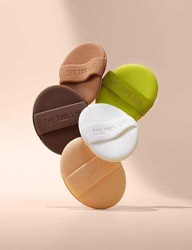 THE TOOL LAB Long-lasting Tension Puff (Glow type, Round) - Korean Olive Young Makeup Puff Sponge for Liquid Foundation Cushion Shading Blusher, 100% Pure Rubycell for Moisterizing Fitting - 2.1 inch thumbnail 10