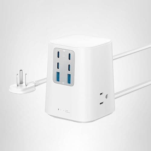 Anker Desktop Charger, 9-in-1 Power Strip with 300J Surge Protector, 5ft Flat Plug Extension Cord with Multiple Devices, 100W USB C Charger with 3 AC, 2 USB A, 4 USB C, Home Office, Desk Accessories thumbnail 7