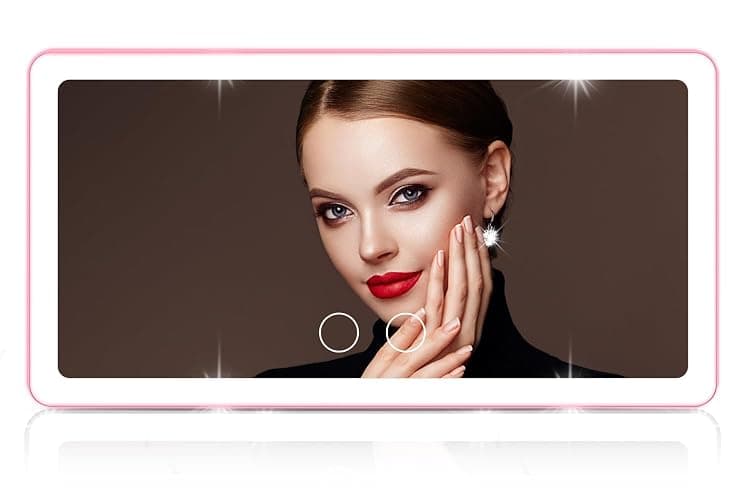 Car Sun Visor Vanity Mirror with 3 Light Modes & 80 LEDs, Rechargeable LED Makeup Mirror-Dimmable Touch Control,Universal for Truck SUV-Car Accessories Essentials for Women(Pink) - Image 1