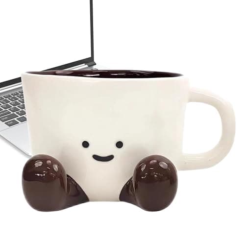 Novelty Tea Cup with Feet, Cute Water Mugs, Crea-tive Planter Ceramic Hand Kneaded Cute Coffee Mug, Durablle Thermal Coffee Cup, Decorative Desk Accessory for Offices Home thumbnail 9