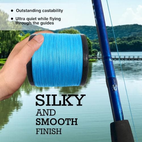 Reaction Tackle Braided Fishing Line - Pro Grade Power Performance for Saltwater or Freshwater Fish - Colored Fishing Line Braid for Extra Visibility thumbnail 7