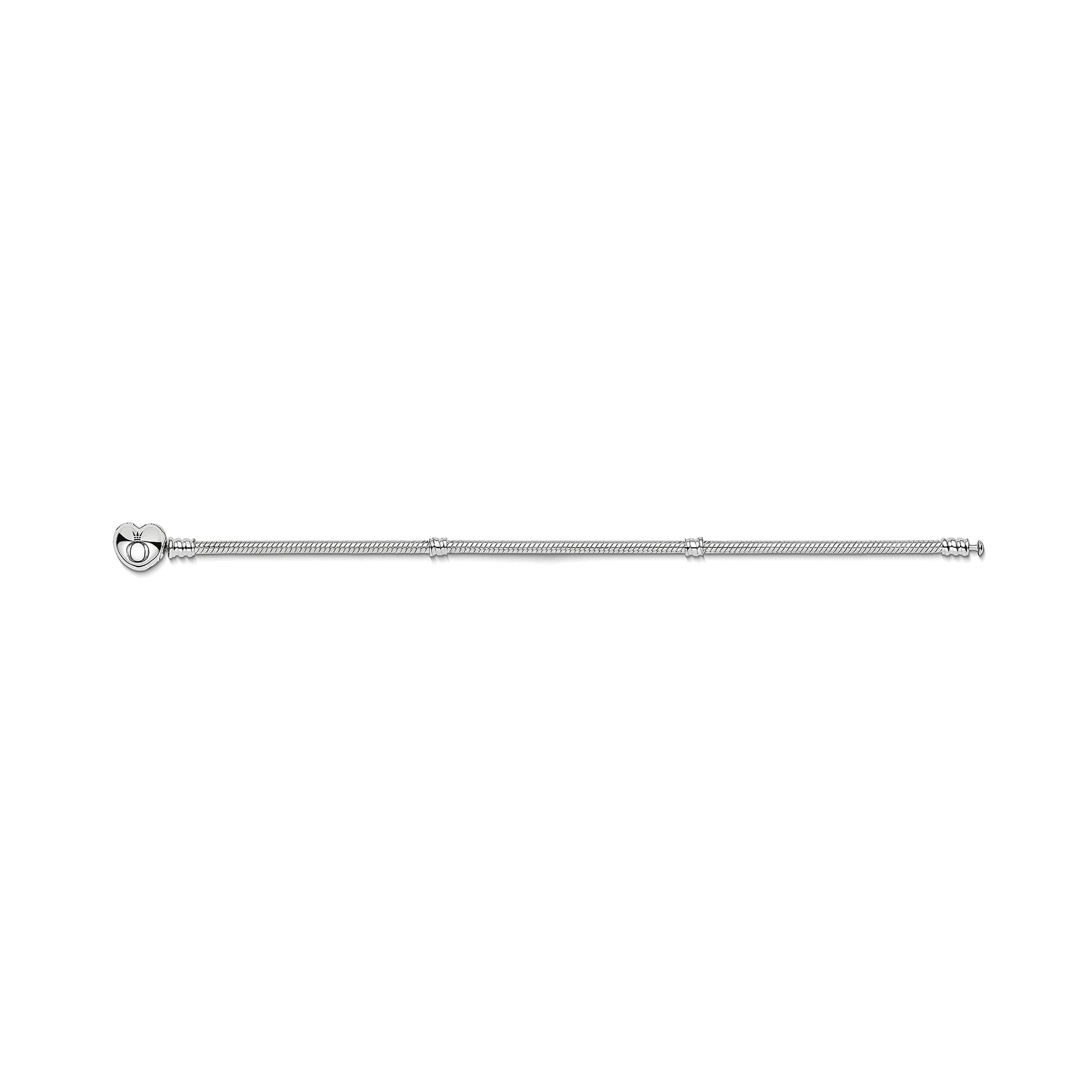 Pandora Women's Silver Bracelet With Heart-Shaped Clasp thumbnail 7