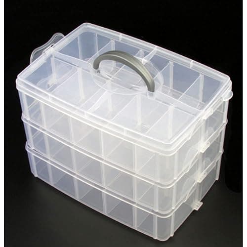 JforSJizT Washi Tape Box Organizer Storage,Divider Closet Container,3 Layers Detachable with 30 Adjustable Compartments, Masking Tape Desktop Tape DIY Sticker Roll Tape Cutter Holder Storage thumbnail 6