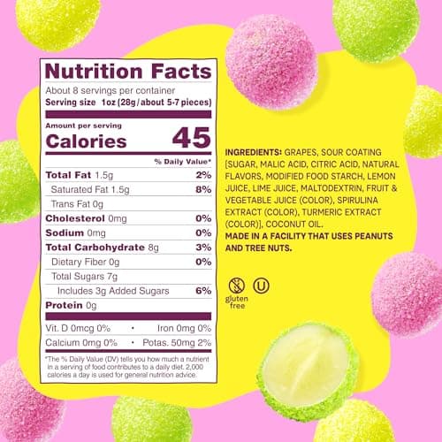 Fruit Riot Sour Candy Grapes Mix, Made with Real Fruit, 8oz, Gluten-Free thumbnail 3