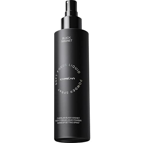 CARSLAN Black Magnet Liquid Powder Makeup Setting Spray, 16H Longlasting Oil Control Lock Face Makeup, Smudgeproof, Waterproof Finishing Spray, 100ml/3.4 Fl Oz - Image 1