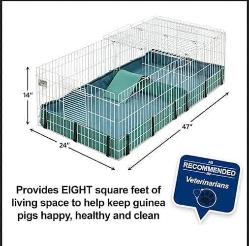MidWest Homes for Pets Guinea Habitat Plus Cage, Includes Divider Panel and Hinged Top, Washable PVC Canvas Bottom, Expandable Small Animal Cage for Guinea Pigs, 171GHP thumbnail 3