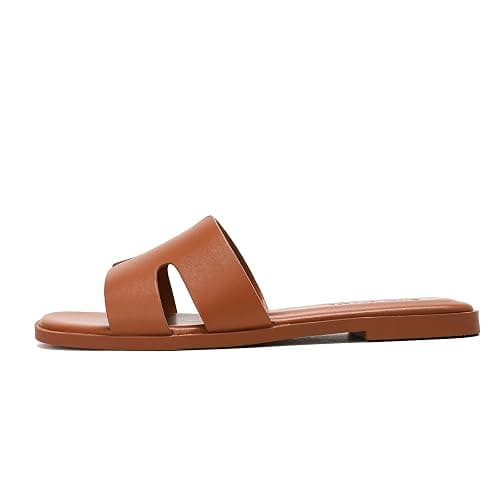 Stratuxx Kaze Open Toe Flat Dress Sandals Womens Slide Comfortable Summer Black, White, Tan Sandals for Women thumbnail 7