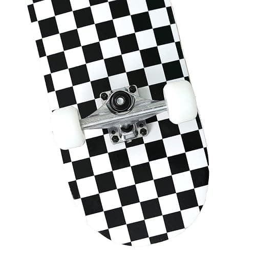ANNEE 31x8 Inch Pro Skateboard Complete,7 Layer Canadian Maple Wood Double Kick Concave Skate Boards, Tricks Skateboards for Youths,Beginners,Girls,Boys,Kids,Teens,Adults (Black, White) thumbnail 4