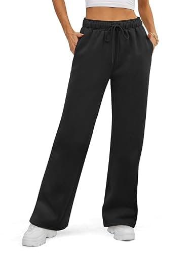 ATHMILE Womens Sweatpants 2025 Fall Baggy Wide Leg Sweatpant Fleece Lined Straight Leg Sweat Pants - Image 1