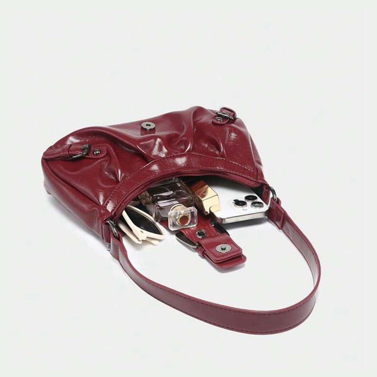 Burgundy leather purse  thumbnail 2