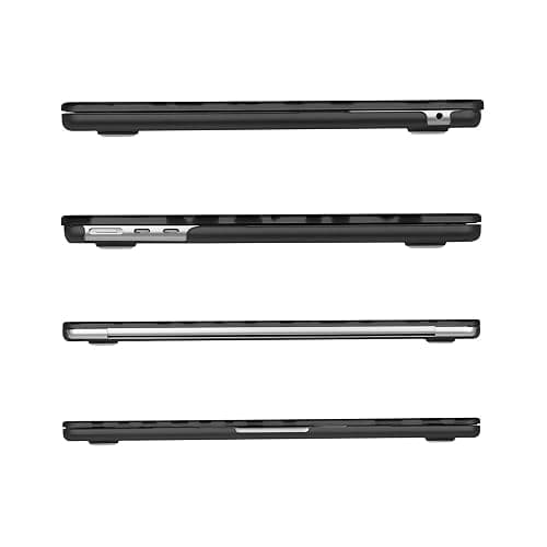 MOSISO Compatible with MacBook Air 13 inch Case 2026 2025 2024 2023 2022 M4 A3240 M3 A3113 M2 A2681, Leopard Grain Hard Case&Keyboard Skin&Screen Film Compatible with MacBook Air 13.6 inch, Black thumbnail 5