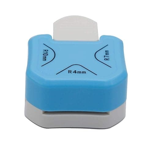 QIQQIKIN Paper Corner Rounder 3 in 1 (R4mm+R7mm+R10mm), Punches for Crafts, Cutter ,Envelope Punch Board ,Hole Puncher, Laminate, DIY Projects, Photo Cutter,Card Making Scrapbooking and Journaling - Blue - Image 1