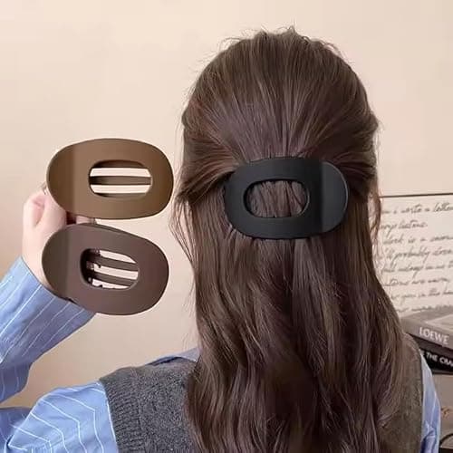 4PCS Flat Hair Clips for Women Girls, Flat Claw Clips, Strong Hold French Claw Clips for Thick Thin Hair, Casual Versatile Solid Colour Lay Flat Hair Clip (4PCS-A) thumbnail 9