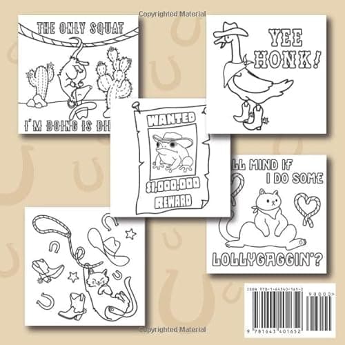 YEE HAW Critters Cozy Cowboy Rodeo Animal Friends Bold and Easy Coloring Book for Adults and Teens: Cute Country Western Cowgirl Wild West Aesthetic ... Simple and Big Desert Outlaw Inspired Designs thumbnail 3