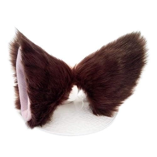 ZCMG Cat Ears Hair Clips Fox Ears Barrettes Women Furry Fur Cat Headpiece Holiday Hair Pins Sweet Halloween Party Decoration Headband Anime Cosplay Costume Kitty Kitten Hair Accessories Coffee - Pink - Image 1
