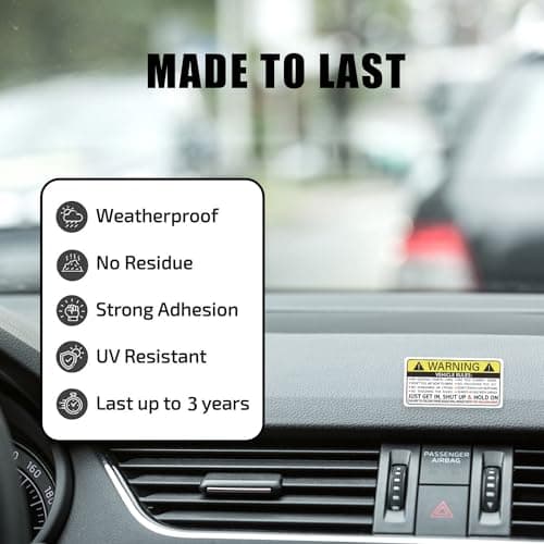 GRITKULTURE Funny Passenger Rules Vehicle Safety Warning Decal Stickers 2 Pack 1.8 inch X 3.7 inch Vinyl for Car, Dash, Truck, Window, Tumblers, Graphic Bumper for Laugh thumbnail 6