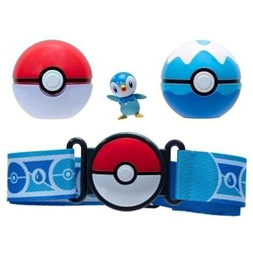 Pokemon Clip 'N' Go Poke Ball & Dive Ball Belt Set, Piplup - Image 1