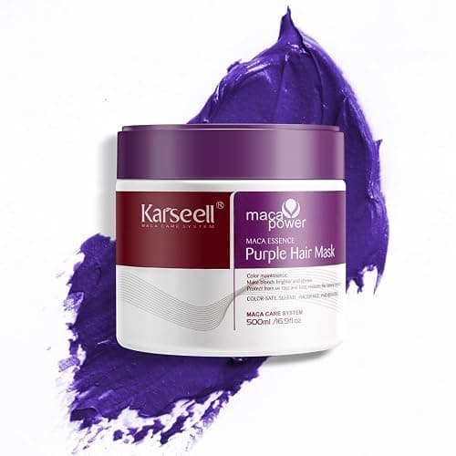 Karseell Purple Hair Mask, 16.90 oz | Blonde Hair, Neutralizes Brass, Gray Hair, Highlighted Hair, Moisturizing, Smoothing - Image 1