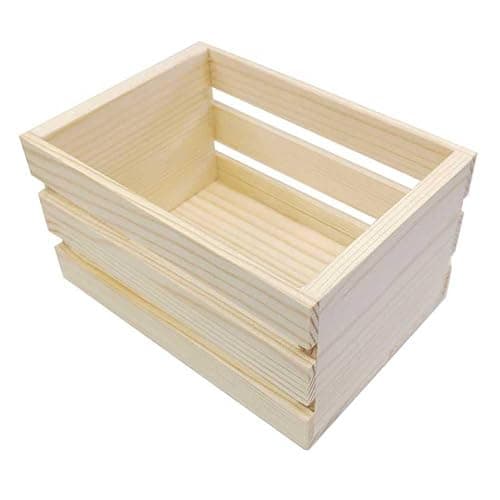 Teensery Small Wooden Crates Decorative Farmhouse Wood Box Mini Storage Basket Container for Home Office Classroom Bedroom Kitchen, 1 Piece (4.92 x 3.46 x 2.76 Inch) - Image 1