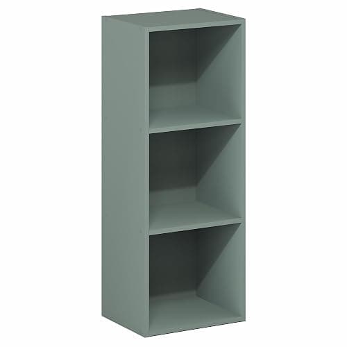 Furinno LUDER Book Shelf, 3-Cube Bookshelf, Bookcase with Open Shelves, 9.3 x 12 x 31.5, Easy Assembly, for Living Room, Bedroom, Home Office, Sage Green thumbnail 6