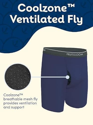 Fruit of the Loom Men's Coolzone Boxer Briefs, Moisture Wicking & Breathable, Assorted Color Multipacks thumbnail 5