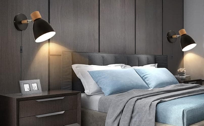 Eyooer Wall Sconces Plug in, Swing Arm Wall Lamp with Power Cord, Black Plug in Wall Lighting Fixtures Set of Two, Bedside Wall Mounted Reading Lamp with Switch, for Bedside Bedroom Hallway thumbnail 9