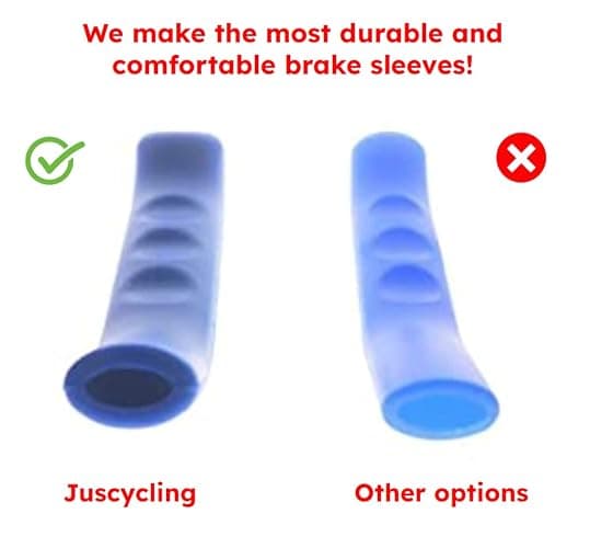 Juscycling Brake Lever Grip, Anti-Slip Shock-Absorbing and Comfortable, Silicone Sleeve Universal Brake Handle Protection Covers Grips for Road and Mountain Bike, MTB, BMX Bicycle, 2 Pairs (Black) thumbnail 4