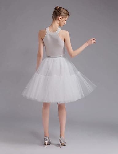 ELAWBTY Womens Knee Length Princess Petticoat Underskirt Tulle Tutu Skirt for Prom Party P84 thumbnail 5