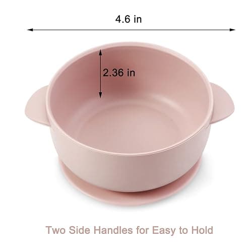PandaEar 3 Pack Baby Bowls with Suction| Leak-Proof Stay Put Silicone Food Bowl with Lids for Babies Kids Toddlers Infants| Food Grade Soft Safe BPA-Free Silicone (Pink Rose Linen) thumbnail 3