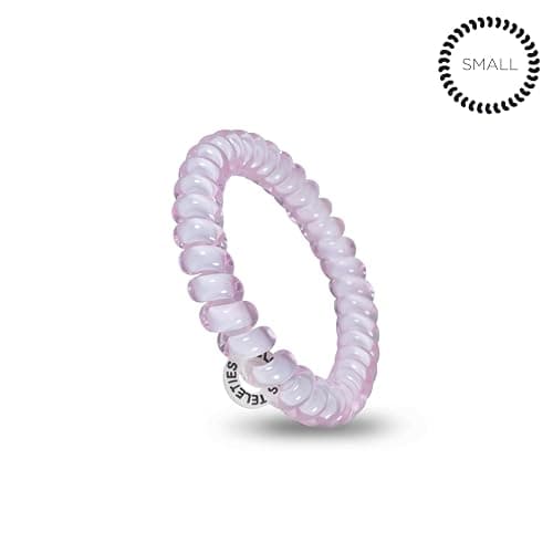 TELETIES - Spiral Hair Coils - Ponytail Holder Hair Ties for Women - Phone Cord Hair Ties - Strong Grip, No Rip, Water Resistant, No Crease Hair Tie Coils - 3 pack (Small, Rose Water Pink) thumbnail 2