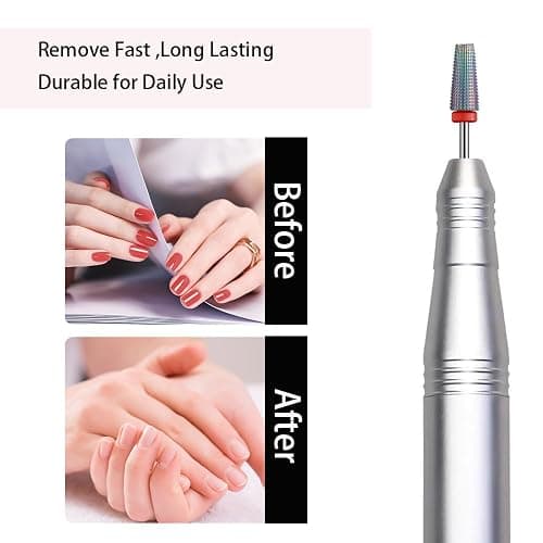 ERUIKA 5 in 1 Nail Drill Bits,Rainow Two Way Rotate use for Both Left and Right Handed,Multi-Function Tapered 3/32 Inch Nail Bit for Fast Remove Acrylic Gel Nail (3XC, Rainbow) thumbnail 4