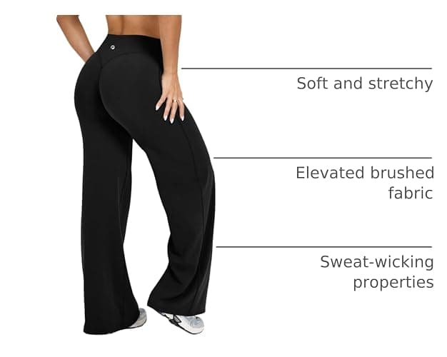 OQQ Yoga Pants Women High Waist Stretch Casual Soft Straight Leg Bottoms thumbnail 3