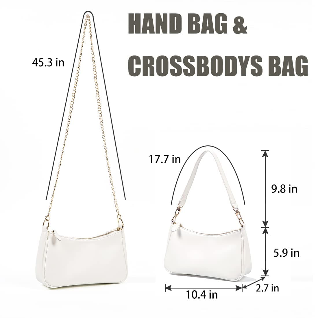 VODIU Clutch Tote Handbags with 2 Removable Straps and Zipper Closure Crossbody Bags Shoulder Purse Handbag for Women thumbnail 2