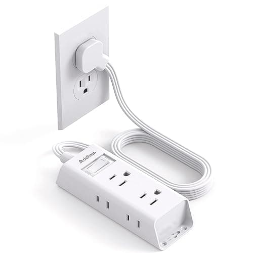 Cruise Essentials - Flat Plug Power Strip, Addtam 5 ft Ultra Flat Extension Cord with 6 Outlets Extender, No Surge Protector for Cruise Ship, Travel, Dorm, Home Office, ETL Listed - Image 1