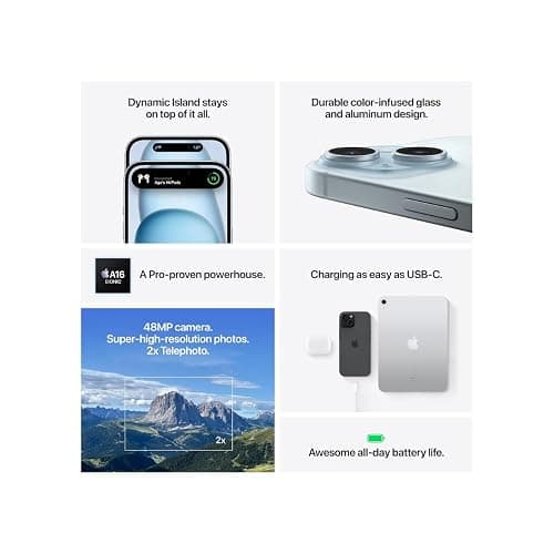 Apple iPhone 15, 128GB, Green - Unlocked (Renewed Premium) thumbnail 6
