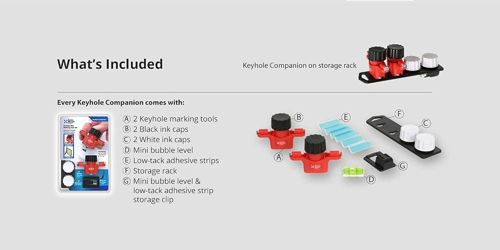Keyhole Companion Marking Tool Set – Accurately Mark Keyhole Slot Fastener Locations without Measuring, Templates, or Creating Unwanted Wall Marks – for Keyhole Slots and Hangers thumbnail 8