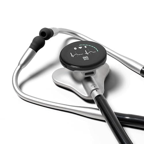 CORE 500™ Digital Stethoscope — 40x Amplification, Active Noise Cancellation, 3-Lead ECG, FDA-Cleared AI with Eko+, Full-Color Display, Reimbursement Eligible — Silver, COR501 - Image 1