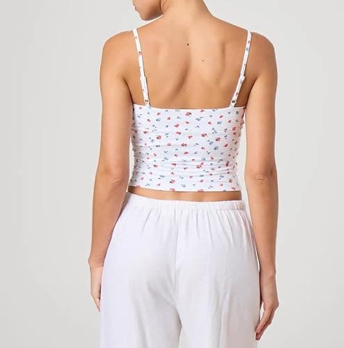 Giraropa Women Summer Basic Cami Shirt Sexy Sleeveless Spaghetti Strap V Neck Tank Top Y2K Slim Fit Going Out Crop Tops thumbnail 4