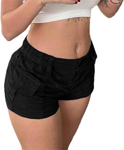 ONLYSTORY Womens Cargo Shorts Summer Y2k E-Girl Slim Fit Elastic Waist Cargo Shorts for Harajuku Streetwear - Image 1