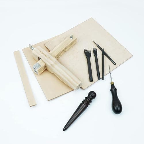 BESTNULE Leather Tools, Leather Strip and Strap Cutter, Leather Cutting Tool, Leather Cutter Adjustable with 3 Blades thumbnail 6