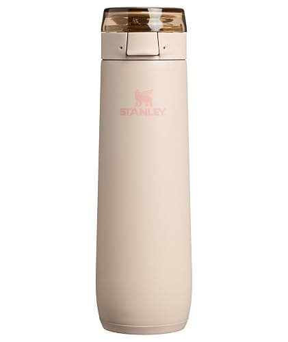 STANLEY Flowstate™ Spring Bottle | Leakproof Water Bottle with Carry Strap & Flip-Top Locking Lid | Insulated Stainless Steel | Fits Most Cup Holders | BPA-Free | 20 oz | Champagne - Image 1
