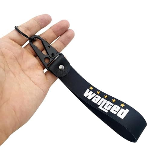 IUUBXKEH 1pc Fashion Style WANTED Keytag Keychain - ID & Work Badge Keyring for GTA Fans - Car SUV Motorcycle GYM thumbnail 6